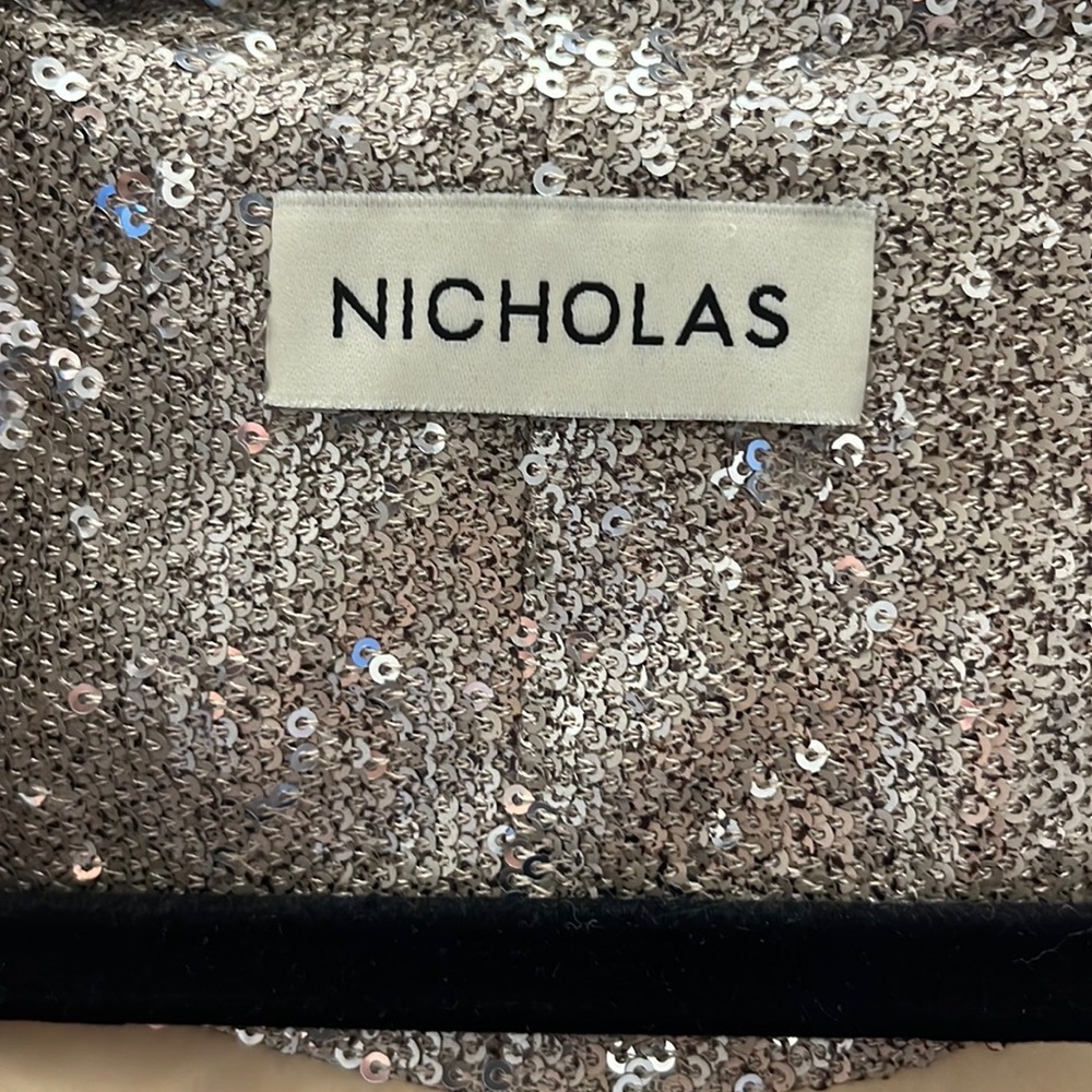Nicholas Silver Sequin Jacket - image 3